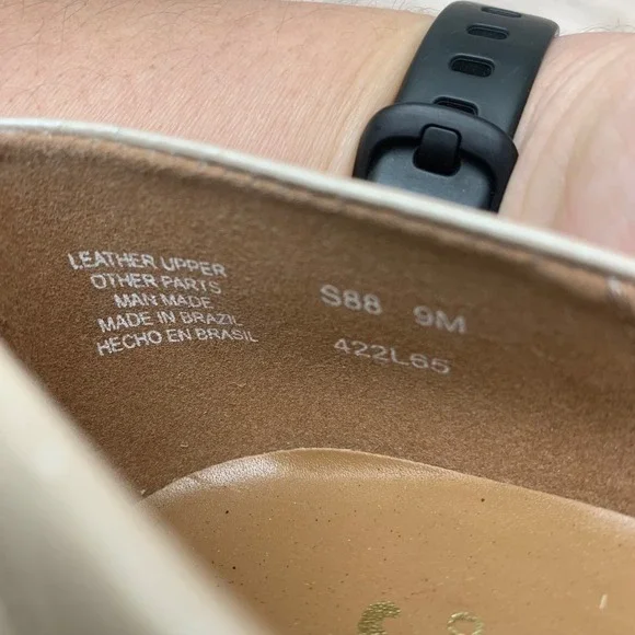 LifeStride Cream Croco Leather Square Toe Block Heel Pumps Mens 9M 90s Y2K - Picture 6 of 9